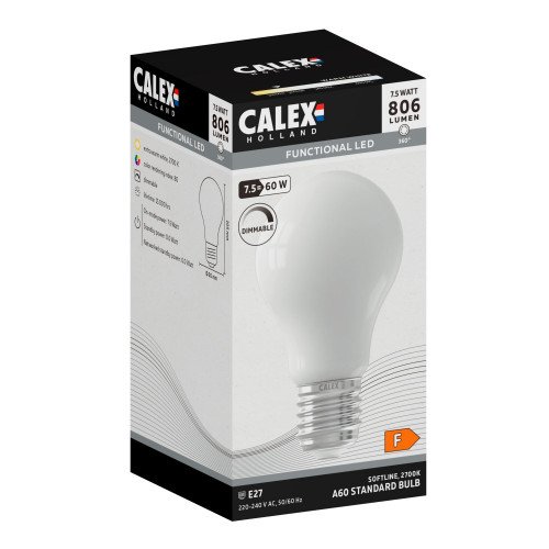 Ampoule poire LED E27 Calex 2700K, source de lumière blanche