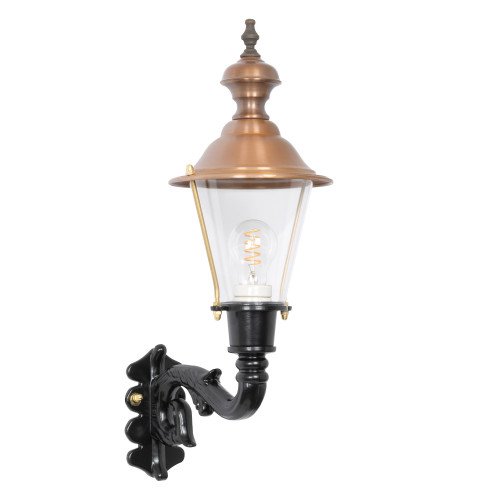Éclairage extérieur campagnard - lampe extérieure classique KS Hoorn montante verte - ronde en cuivre koper