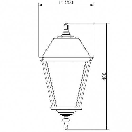Lampe d'extérieur suspendue à chaîne K6C (1482) avec lanterne carrée