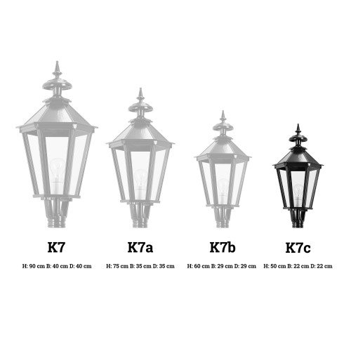 Lanterne K7C hexagonale pour éclairage d'extérieur de KS Lighting - Abat-jour, poteaux, supports.