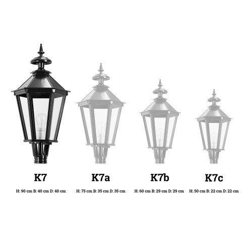 Lanterne seule K7 hexagonale éclairage d'extérieur (1506) de KS Lighting - Abat-jour, poteaux, supports