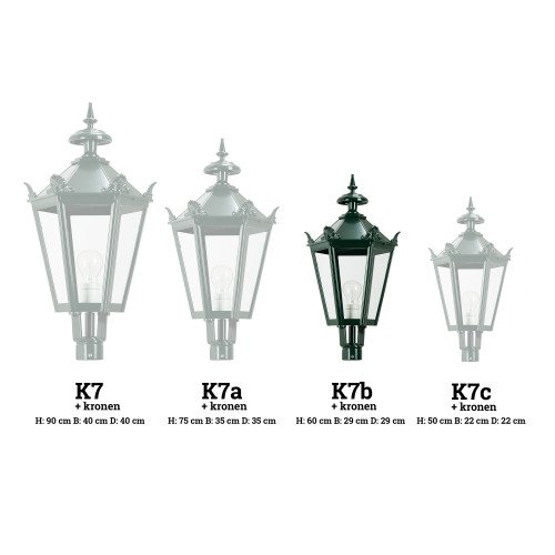 Lanterne hexagonale K7B + couronne éclairage d'extérieur