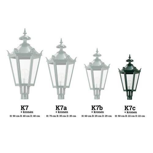 Lanterne hexagonale K7C (1510) avec couronne éclairage d'extérieur de KS Lighting - Abat-jour, poteaux, supports. 