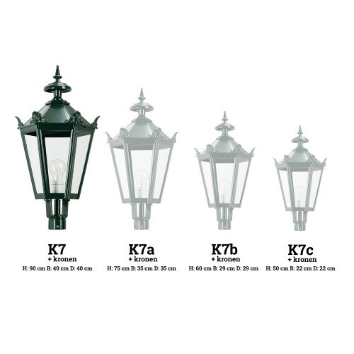 Lanterne hexagonale K7 + couronne (1511) - éclairage d'extérieur - KS Lighting - Abat-jour, poteaux, supports