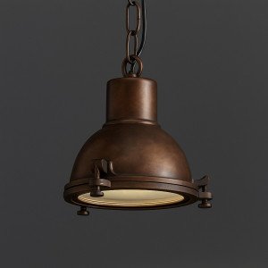lampe en laiton couleur cuivre foncé antique avec culot E27