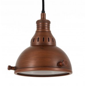 lampe en laiton couleur cuivre foncé antique avec une douille E27