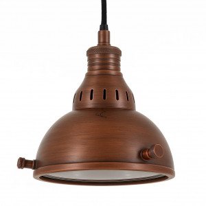 lampe en laiton couleur cuivre foncé antique avec une douille E27