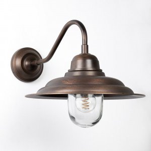 lampe en laiton couleur laiton antique foncé avec une douille E27
