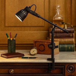 Lampe de table noire Orlando A (30235) Nostaluce | Nostalux.fr