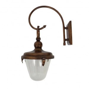 lampe en laiton couleur cuivre foncé antique avec une douille E27