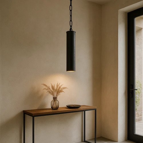 lampe en laiton couleur noir antique avec une douille GU10