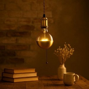 Suspension Byron cuivre antique aluminium E27 câble 500 cm