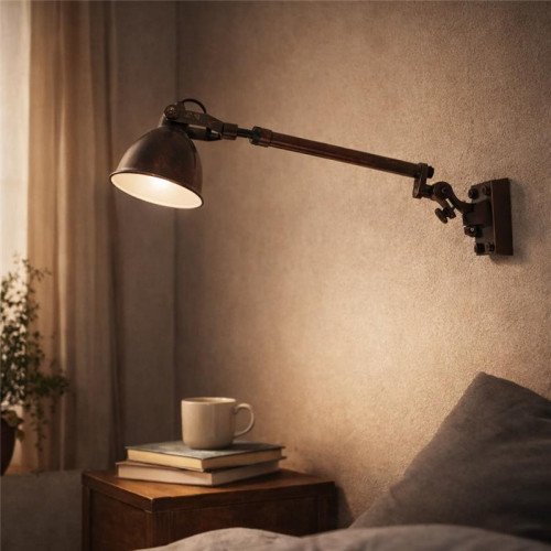 lampe en laiton de couleur cuivre antique avec une douille E14