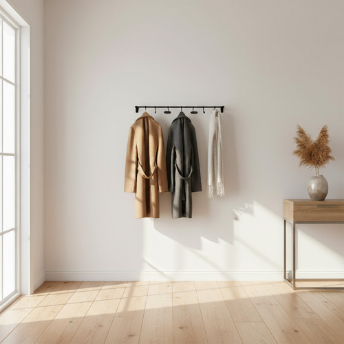 Porte-manteau en laiton noir antique 7 crochets