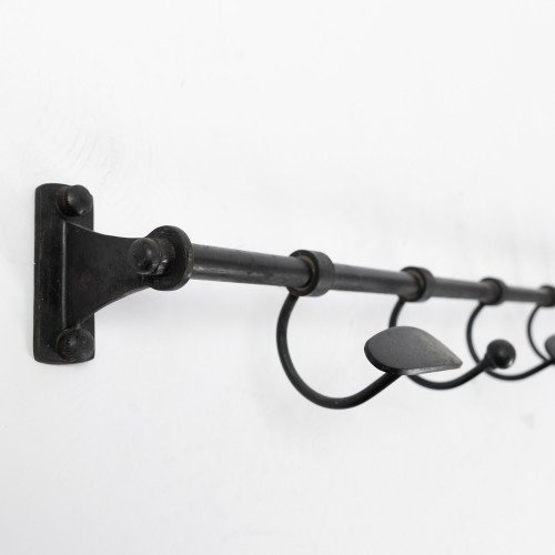 Porte-manteau en laiton noir antique 7 crochets