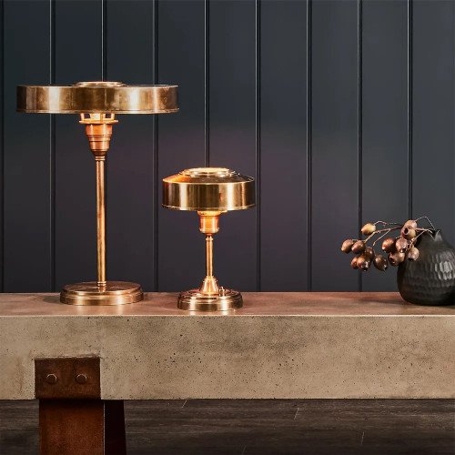 Lampe de table Auxerre laiton antique (30967) | Nostalux.fr