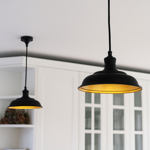 Suspension Ducasse (30971) Medium noir antique - sélection Industrial & Vintage - Nostalux.fr