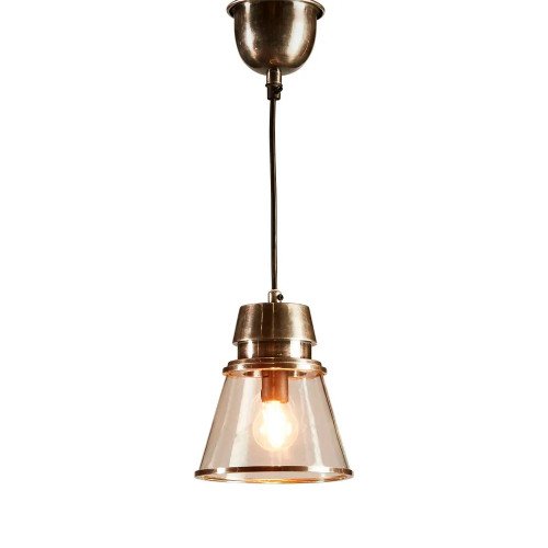 Lampe suspendue Purdy bronze vieilli style industriel | Nostalux.fr