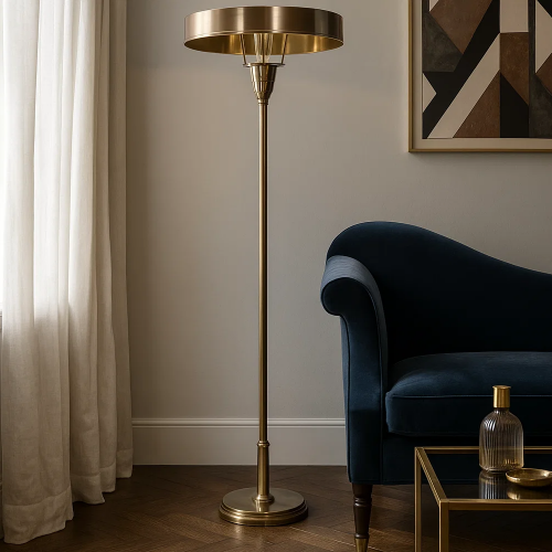 lampe en laiton de couleur laiton antique avec un raccord E27