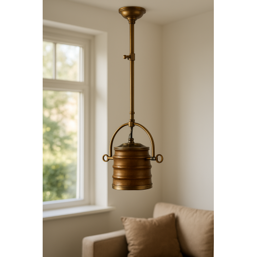 lampe en laiton couleur bois antique avec douille E27