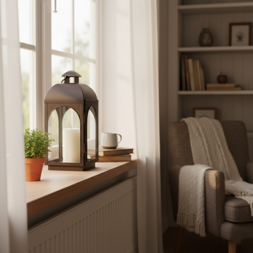 Lot de 2 Capri Photophore Lanterne Anthracite Small