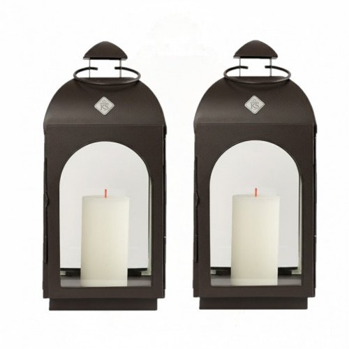 Lot de 2 Capri Photophore Lanterne Anthracite Small