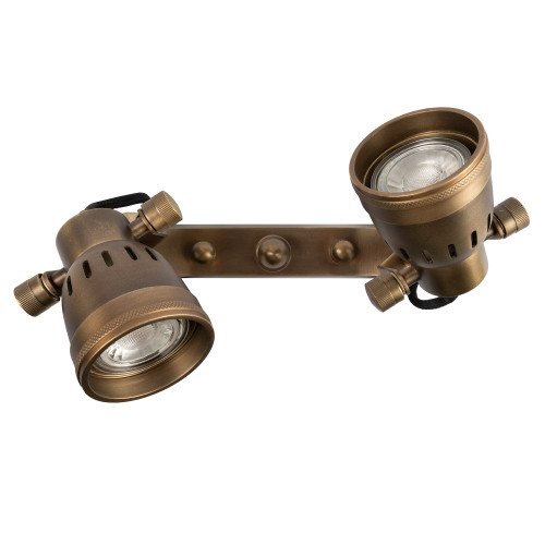 Nostaluce Spots muraux doubles vintage industriels Indigo avec cache en laiton | Nostalux.fr