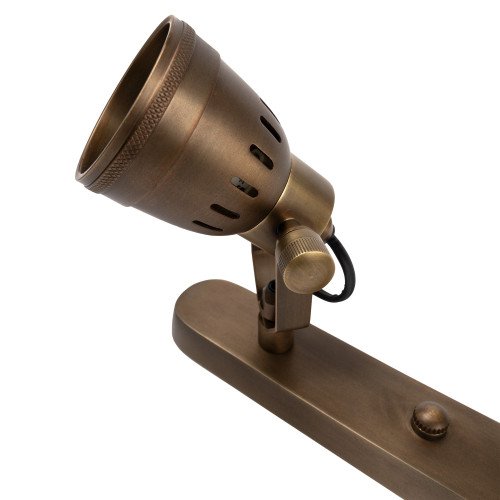 Nostaluce Spots muraux Triple vintage industriels Indigo avec cache en laiton | Nostalux.fr