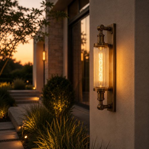 Lampe d'extérieur en laiton design anthracite Lampe murale E27