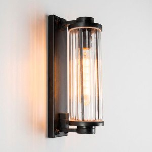 Lampe d’extérieur Porter noir antique laiton industriel