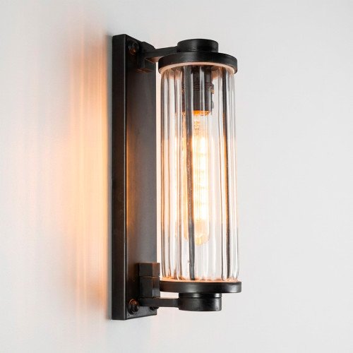 Lampe d’extérieur Porter noir antique laiton industriel
