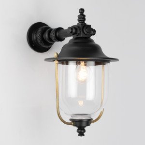 Lampe extérieure Lindau applique murale noir aluminium moderne