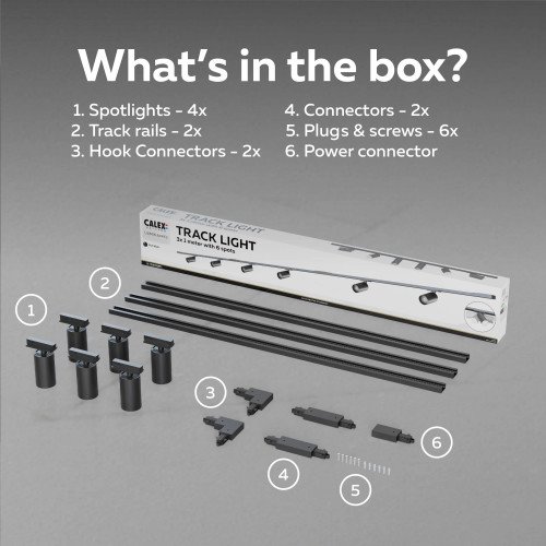 Calex Tracklight noir 6 spots GU10