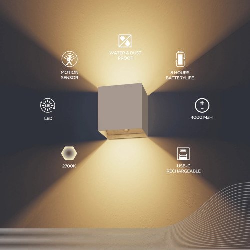 Applique murale rechargeable Volterra Up & Down sable