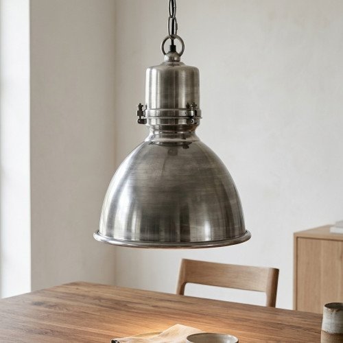 lampe en laiton couleur argent antique avec raccord E27