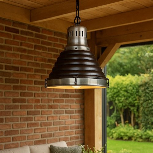 Lampe en laiton couleur cuivre foncé antique avec culot E27