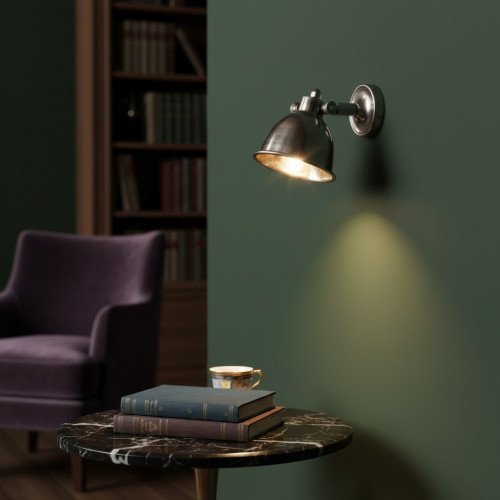 Spot mural Maxim (50718) Nostaluce abat-jour look argent | Nostalux.fr