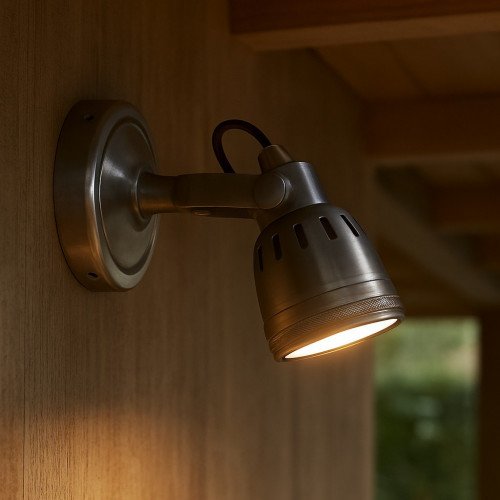 Spot mural Indigo (50719) abat-jour argent de Nostaluce industriel & vintage 