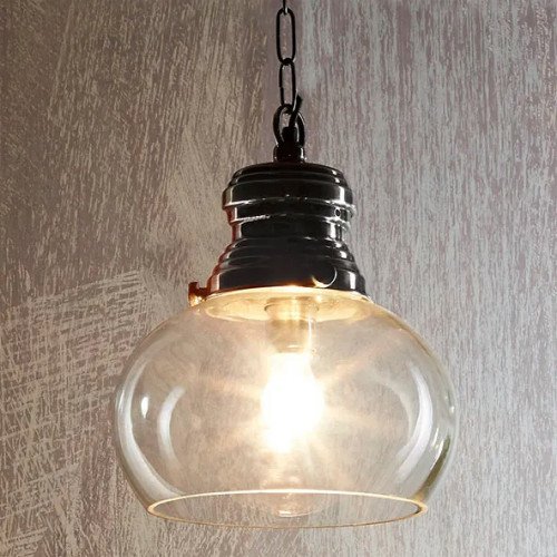 lampe en laiton couleur argent antique avec raccord E27