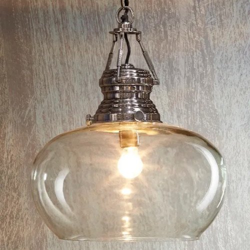 lampe en laiton couleur argent antique avec raccord E27