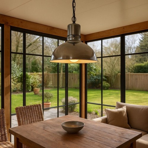 lampe en laiton couleur argent antique avec raccord E27