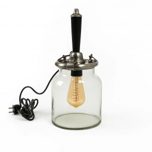 lampe en laiton couleur argent antique avec culot E27