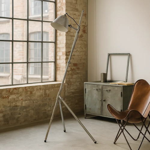 Lampadaire Delta argent antique