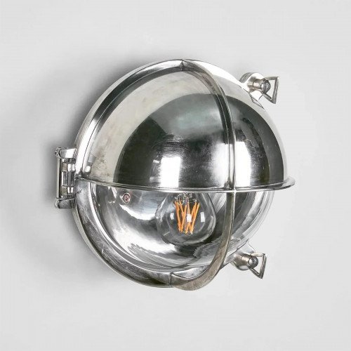 lampe série maritime - lampe de bateau Taylor argent antique - Nostalux