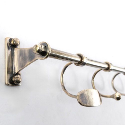 Porte-manteau en laiton argent antique 7 crochets