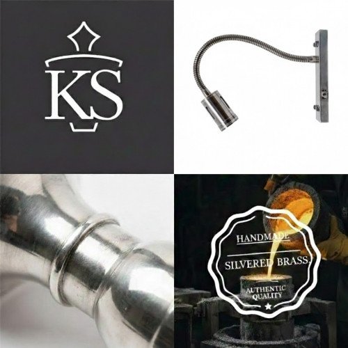 lampe en laiton couleur argent antique avec douille GU10