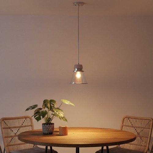 lampe en laiton couleur argent antique avec douille E14