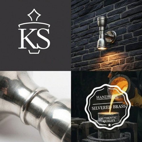 lampe en laiton couleur argent antique avec douille GU10