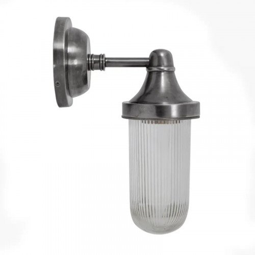 lampe en laiton de couleur argent antique avec une source lumineuse E27