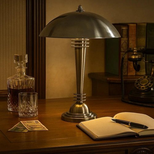 lampe en laiton couleur argent antique avec raccord E27